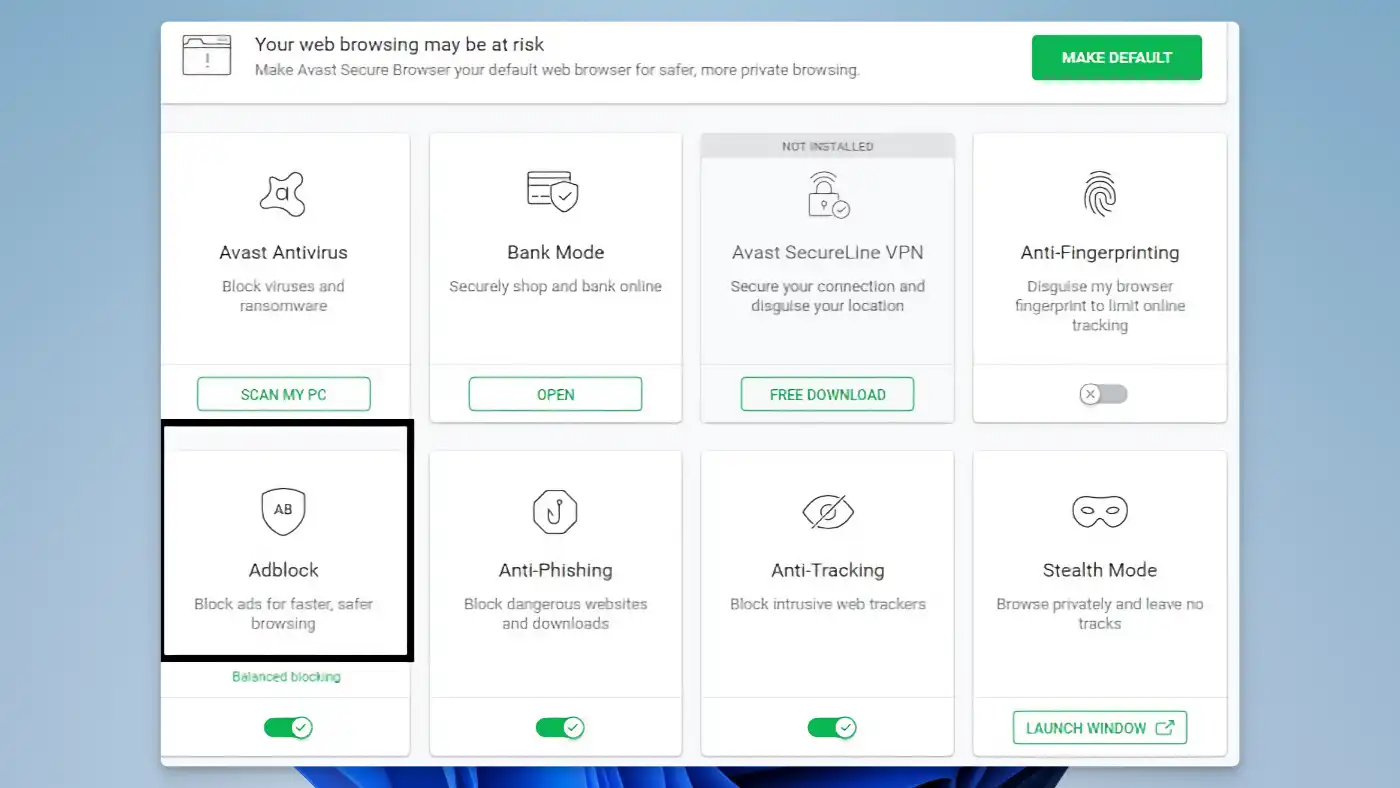 Avast Secure Browser - Ad blockers - 02