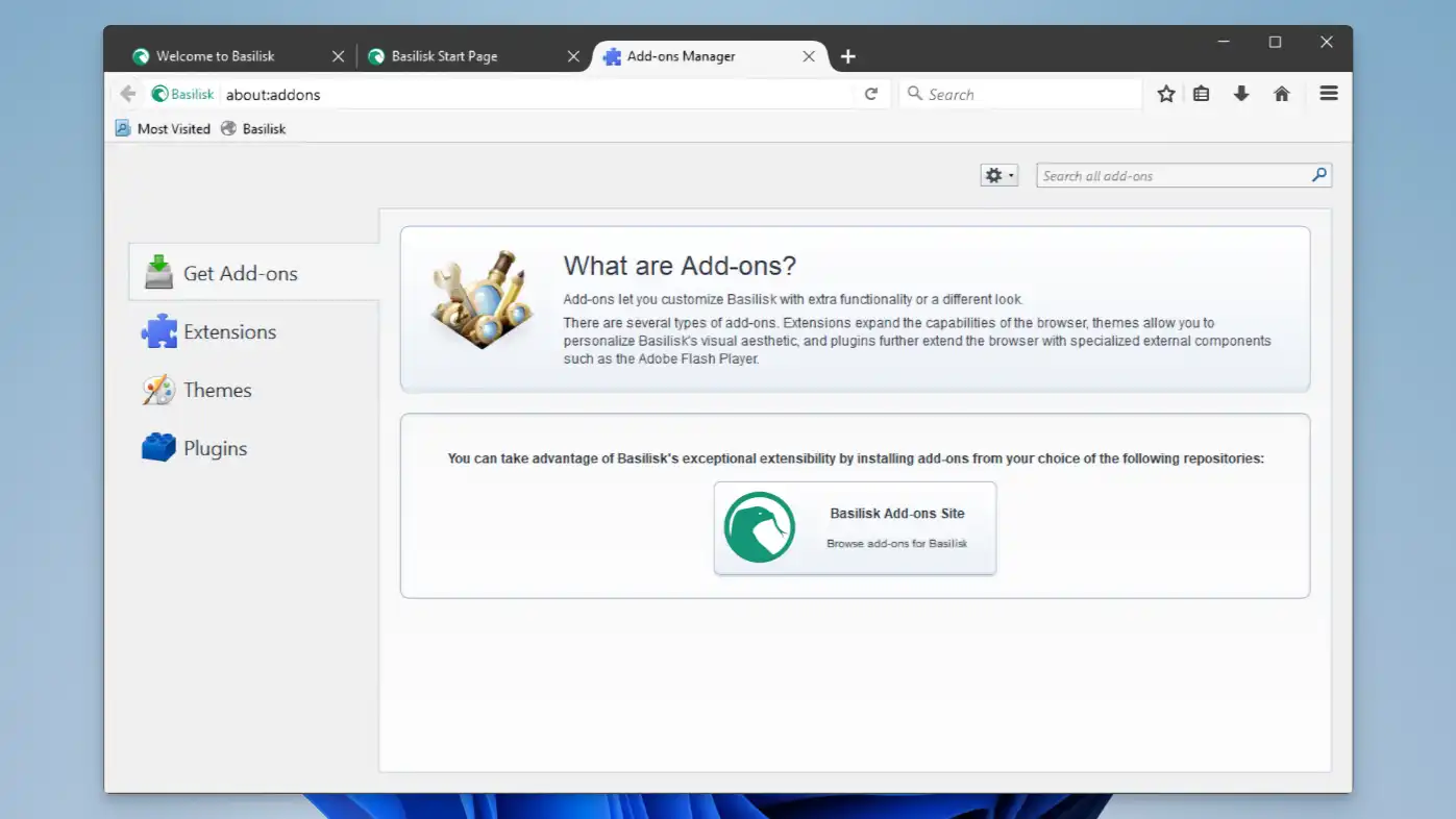Basilisk 2 Basilisk Browser - Extension addon - 02