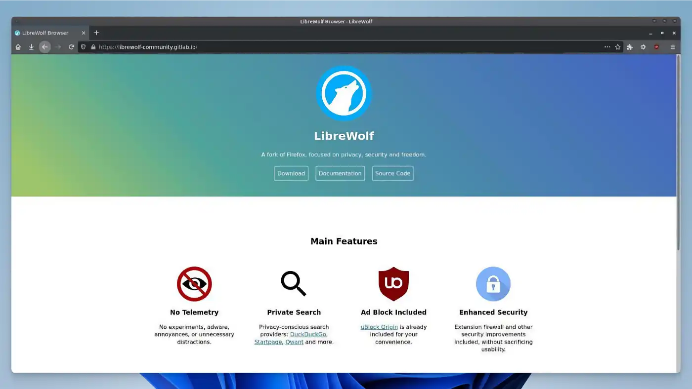 LibreWolf - Protecting privacy - 01