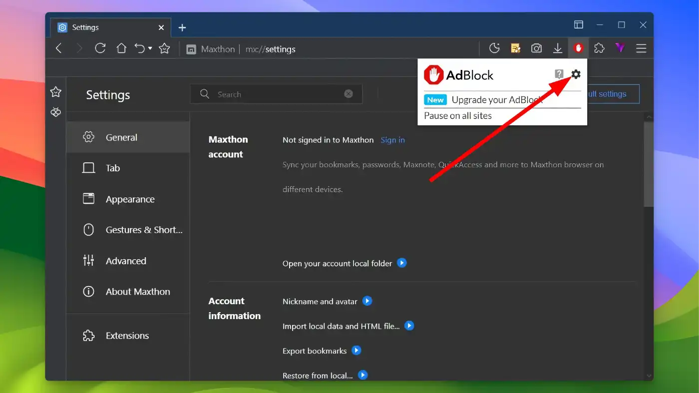 Maxthon 2 Maxthon - Built-in ad blocker - 02