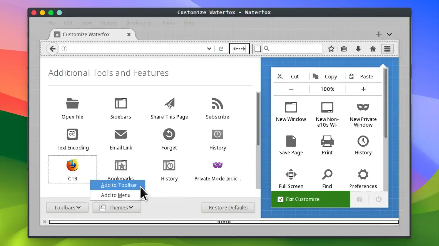 Waterfox - Other features - 04